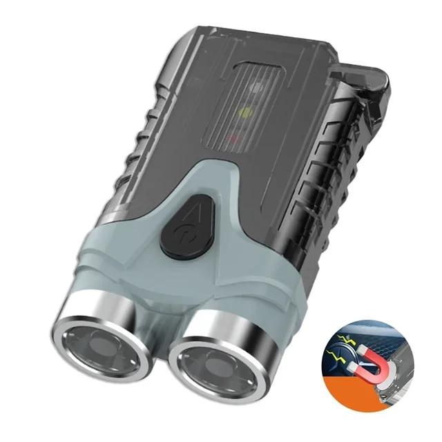 Mini Portable EDC Flashlight Keychain USB-C Rechargeable Magnetic Work Light Outdoor Camping Emergency Torch Work Light