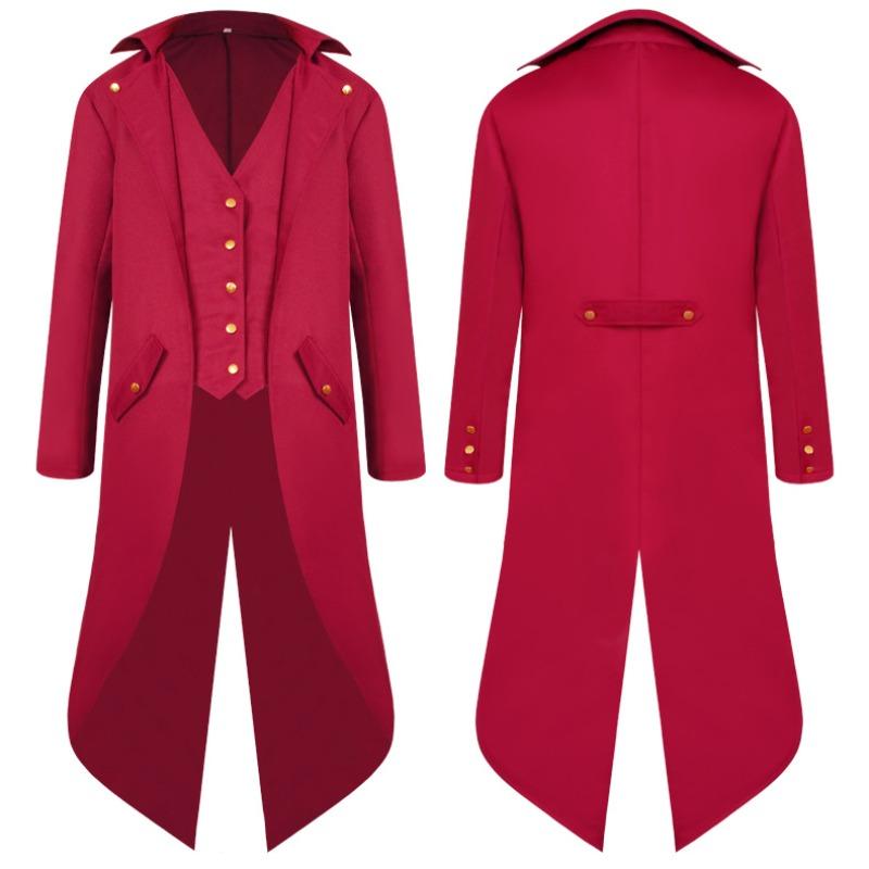 New men's clothing, medieval retro clothing men's medium and long punk retro tuxedo men's