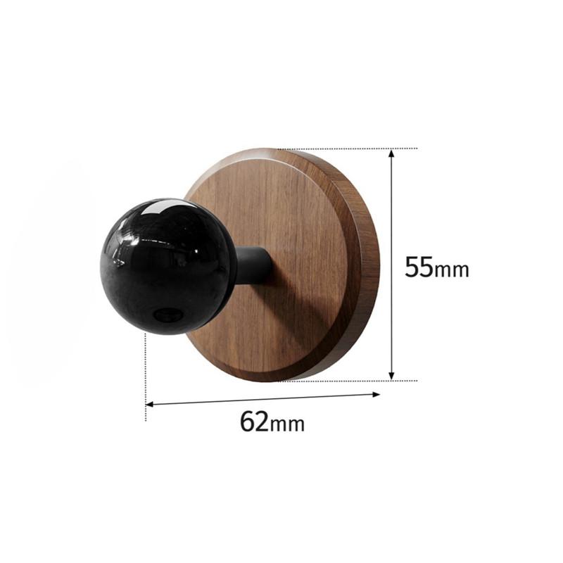Self-adhesive Solid Wood Hook Walnut Hanging Hanger Bathroom Door Wall Hook for Key Bag Towel Coat Kitchen Hook Home Organizer