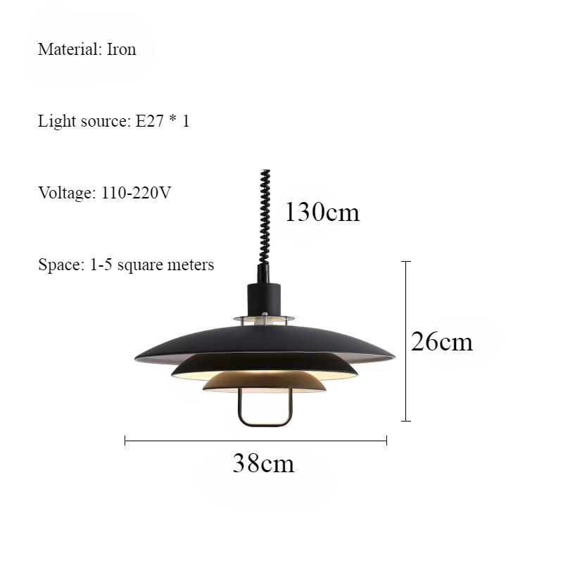 Nordic Danish Primus Designer Living Room Dining Counter Multi-layer Circular Flying Saucer Adjustable Adjustable Pendant Light