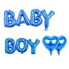 4pcs Blue Baby Boy Love Heart Foil Balloons, Boy Birthday Party Baby Shower Gender Reveal Houseware Decoration