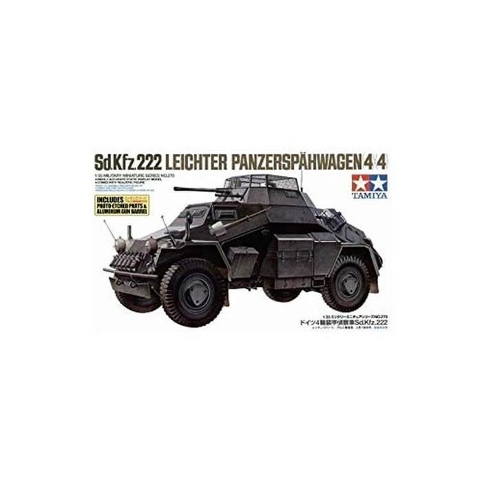 Tamiya 1/35 Military Miniature Series No.270 German Army 4-Wheel Armored Car Reconnaissance Vehicle Sd.Kfz.222 with Etching Parts Plastic