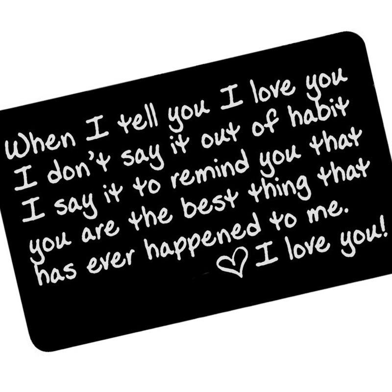 Tarjeta de billetera grabada I Love You - Inserción de billetera - Regalo de novio Regalo de aniversario de regalo de marido