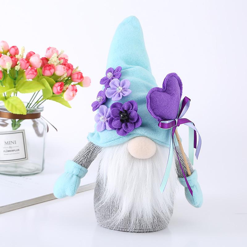 Mother's Day Ornament Faceless Gnome Plush Faceless Gonk Doll Dwarf Elf Decoration Holding Tulip Rudolph Plushie Toy Gifts