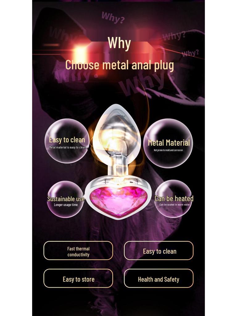 Spielraum: Herzförmiges Metall Analplug Set - 3-teiliges Aluminiumlegierungsset für Erwachsene