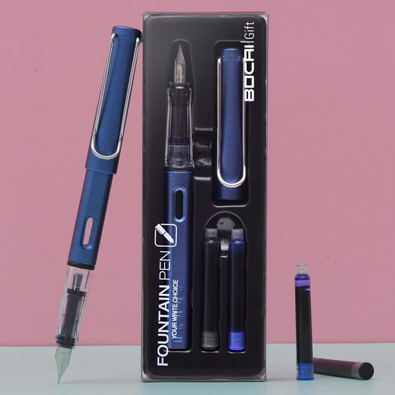 Customizable Fountain Pen Set for Students with Replaceable Ink Cartridge and Posture Correction for Calligraphy Practice