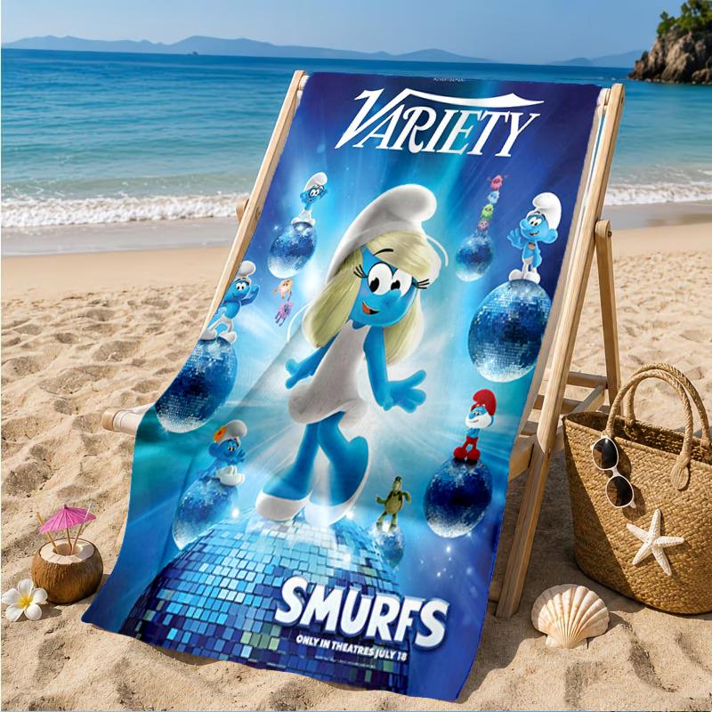 Smurfette's Adventure Beach Towel, Super Soft Microfiber, Perfect Gift for Her/Him, Birthday, for Pool, Beach, Travel, Decor Beach Party