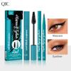 Kit mascara eyeliner QIC scatola verde, mascara waterproof e anti-macchia, base per ciglia lunghe