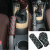 2Pcs/Set Faux Leather Hand Brake Shift Knob Cover Gear Case Car Interior Decor Shift Knob Shell Car Accessory