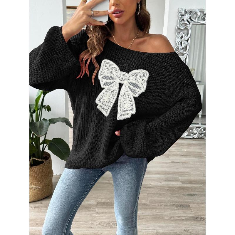 TIFICY Women's Fashion Casual Fall Winter Long Sleeve Oblique Collar Sweaters