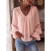IHUASU Bluse e Camicie Casual da Donna con Scollo a V e Maniche Lunghe