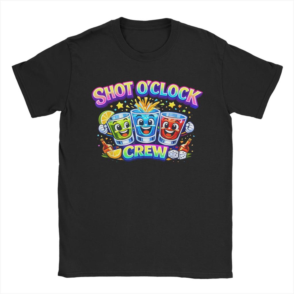 Funny It is Shot O Clock Somewhere Barhopping Drinking Party Tshirt Cotton Clothes Vintage O-neck