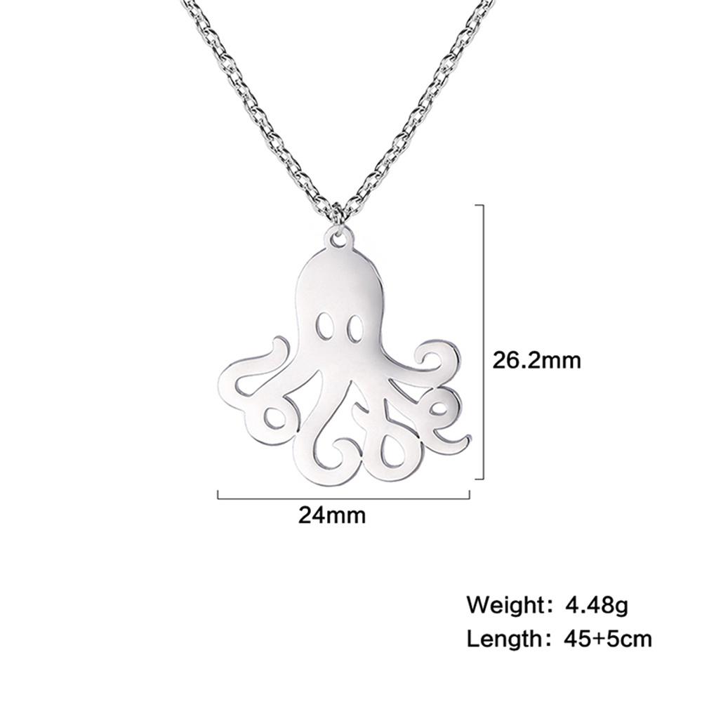 Cute Dolphin Whale Octopus Pendant Necklaces for Women Stainless Steel Marine Animals Charms Neck Chain Choker Fashion Jewelry