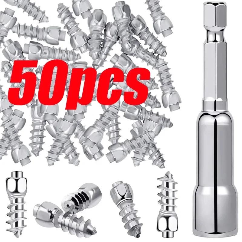 Winter Anti-Slip Screws Nails with Tools Universal Auto Motorcycle Bike Shoe Anti Skid Snow Spikes Studs Screws Accessories