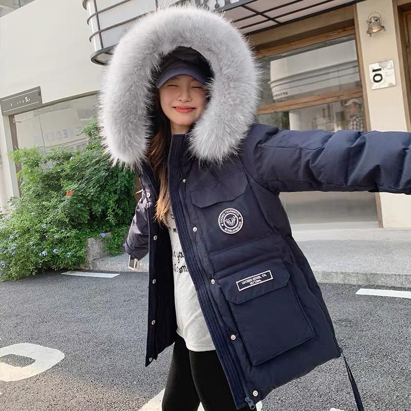 Womens Short Puffer Jacket With Detachable Faux Fur Collar Pink Winter Coat 2026