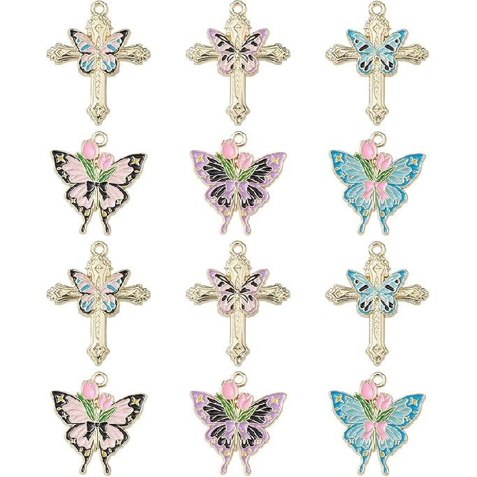 DanLingJewlry 50Pcs 10 Styles Zoo Animal Charms Cute Enamel Animal Charms Panda Fox Giraffe Tiger for DIY Jewelry Making