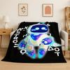 Coperta morbida in flanella A-Astro Bot Robot Cartone Animato, Coperta Accogliente per Letto, Divano, Poltrona, Camera da Letto, Soggiorno, Viaggio, Campeggio