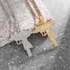 Hip Hop Bling Iced Out Submachine Gun Pendant Necklace for Men Hip Hop Rock Street Party Cool Jewelry