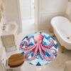 Aquarell-Oktopus,Runder Teppich,Teppich für Wohnzimmer Schlafzimmer Sofa Spielzimmer Dekor,Rutschfeste Fußmatte