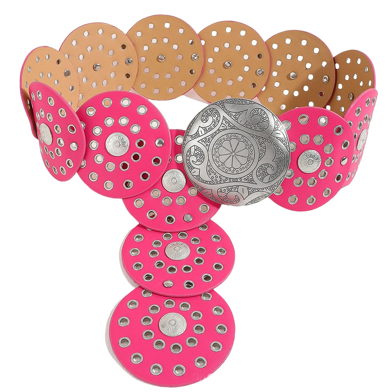 

Винтажный ремень с заклепками для женщин, в стиле вестерн, ковбойский, из искусственной кожи, поясной ремень, уникальная поясная повязка, декоративный пояс 4