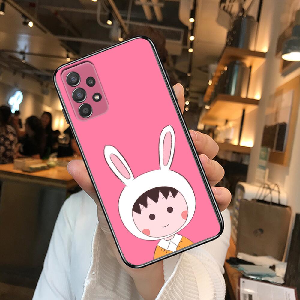 TOPLBPCS Chibi Maruko Phone Case Hull For Samsung Galaxy A70 A50 A51 A71 A52 A40 A30 A31 A90 A20E 5G A20s Black Shell Art Cell C
