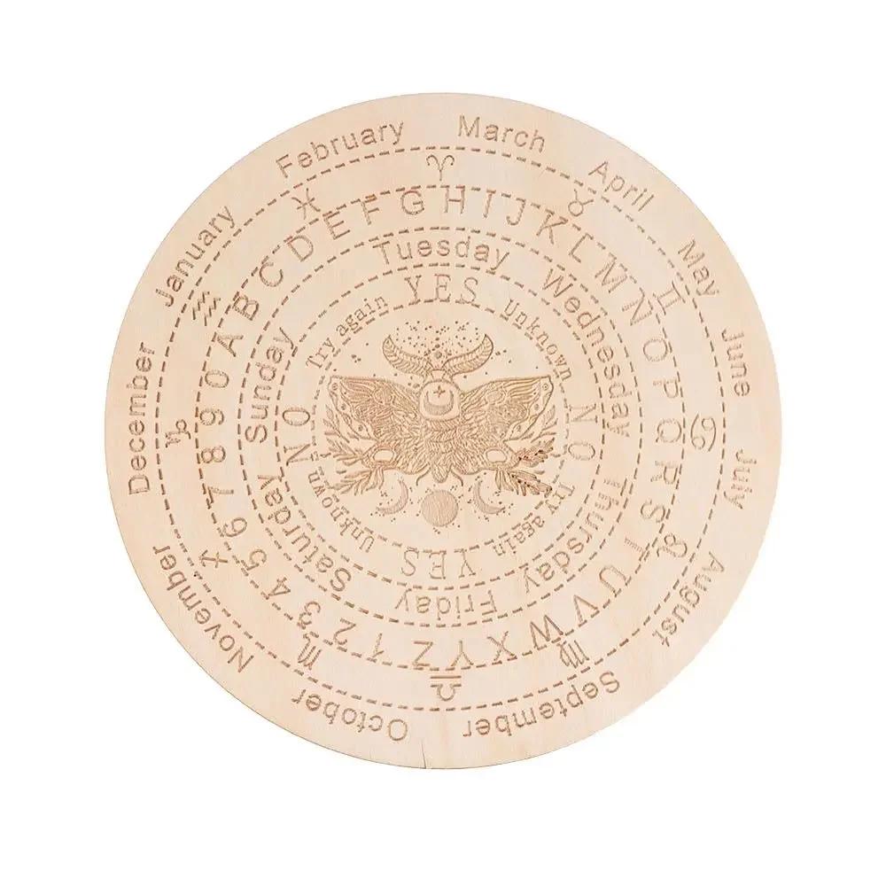 15/25cm Wooden Pendulum Board with Stars Sun&Moon for Divination Message Board Metaphysical Altar Decoration Altar Supplies
