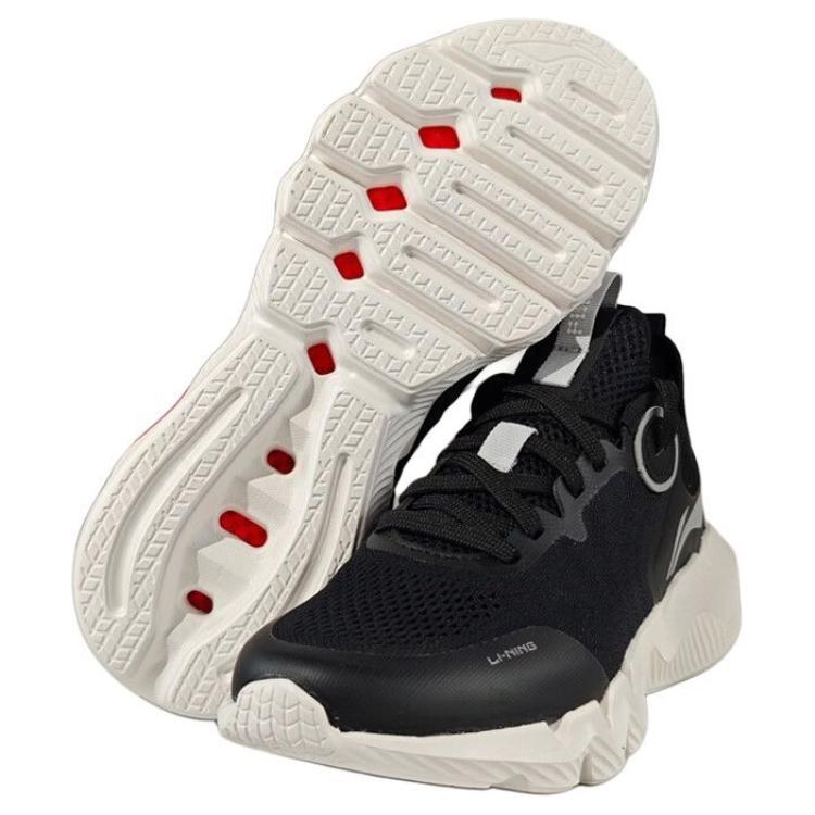 Li Ning Sports Lifestyle Series Comfortable Simple Non-Slip Wear-Resistant Low-Top Casual Shoes Women Casual Shoes Black Gray AGLU238-1