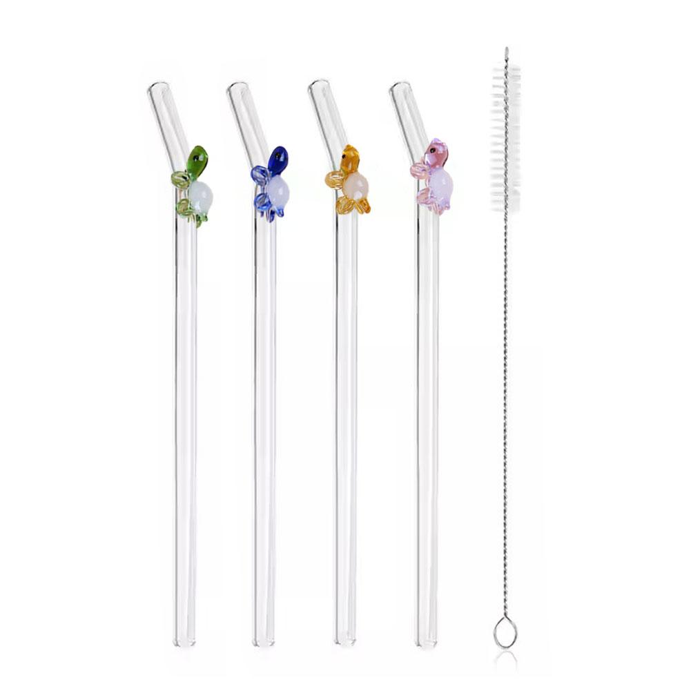 Reusable Glass Straws Eco Friendly Drinking Straws Mug For Smoothies Tea Accessory For Coffee B I0F2