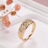 New  Fashion Natural Zircon Leaf Ring For Women  Rose Gold Geometric Hollow Line Wave Ring Vintage Wedding Fine Jewe