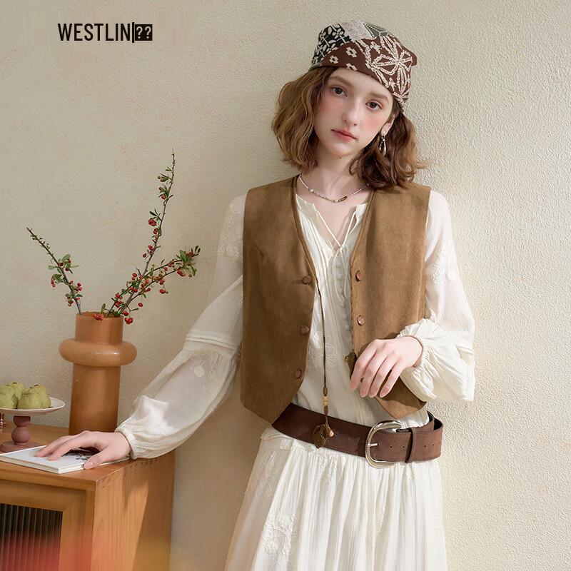 

Westlink Women s Retro V-Neck Single-Breasted Vest M