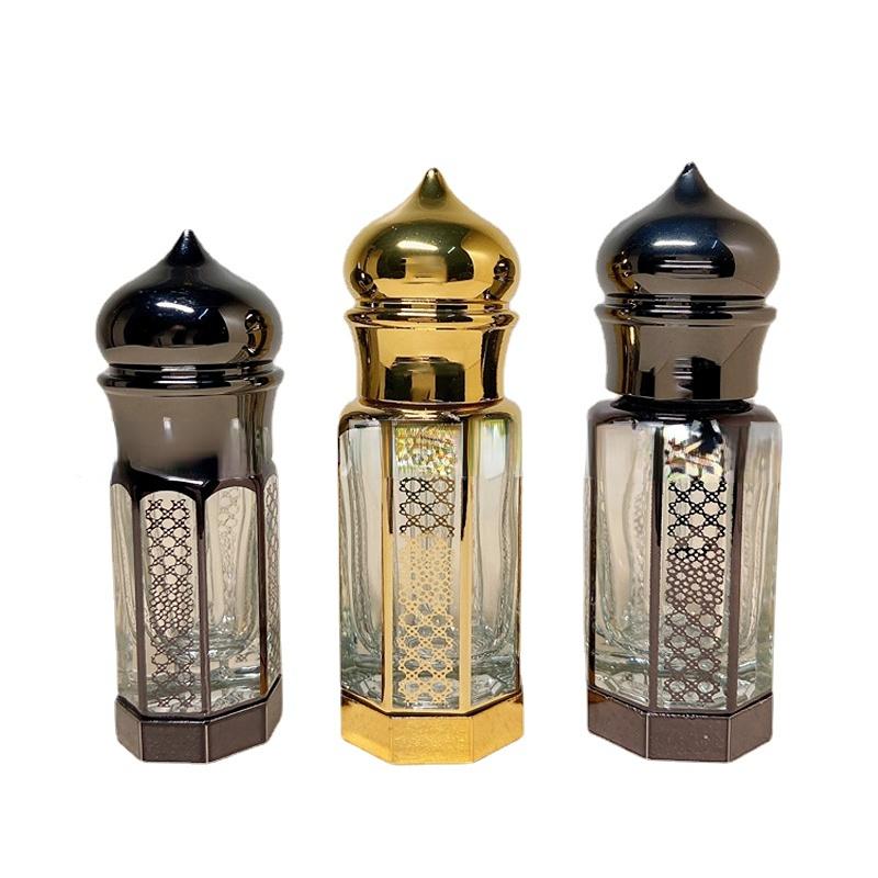 

3/6/12ML Essential Oil Glass Drip Stick Bottle with Alloy Cap High-grade Perfume Dispenser Bottle with Electroplated Engraving 3ml золотой