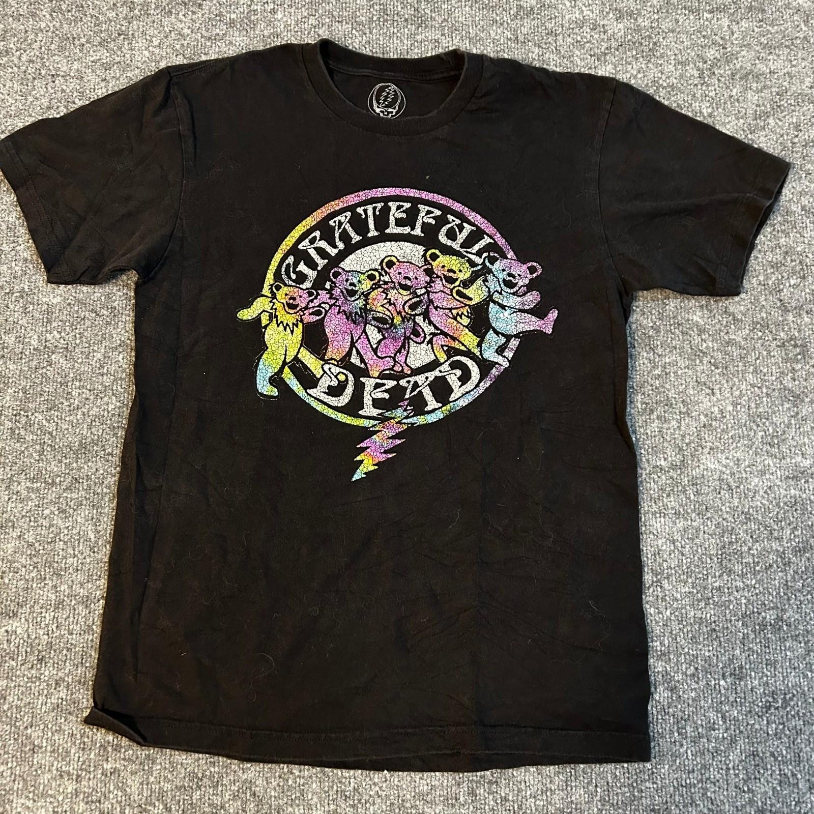 T-ShirtGrateful Dead T Shirt Mens Size S Black Dancing Bears Rainbow Graphic Rock Band S