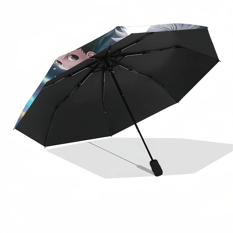 1pc Hunter x Hunter Gon & Killua Automatic Folding Umbrella Portable 3-Fold Design with Iron Frame Outdoor for Fans, Travelers, Everyday Use Perfect G