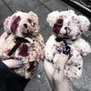 Bloody Pendant Bear Plush Trendy Keyring Keychain Cool Jewelry For Birthdays