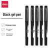 Deli S34 Gel Pen, 1.0mm Thick Bullet Tip, Black Signature Pen for Business & Practice