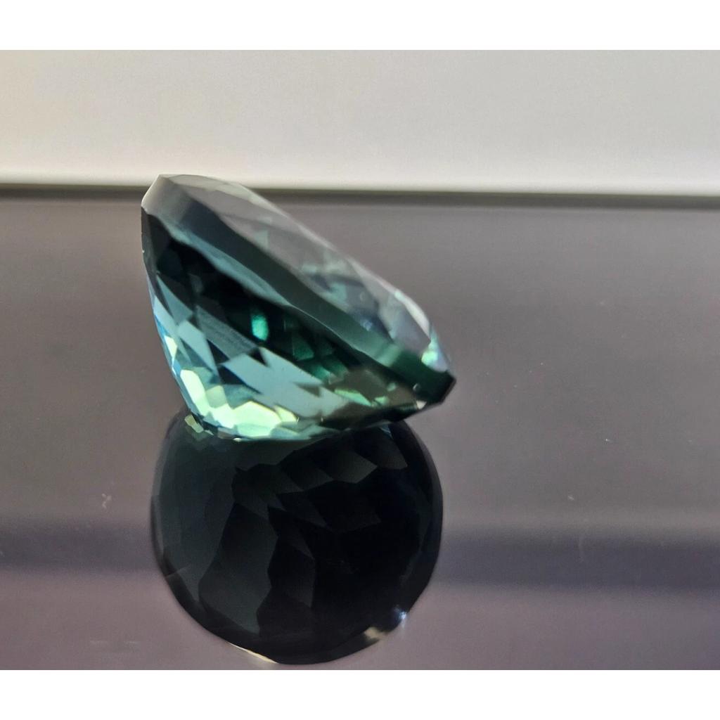 Fabulous Natural Teal Blue Tourmaline 20+ Ct Oval Cut Certified Loose Gemstone