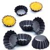 12-Cavity Mini Tart Pans Carbon Steel 7.5x2.3 cm Black Nonstick Baking Mold Set Fruit Tart Mold Set