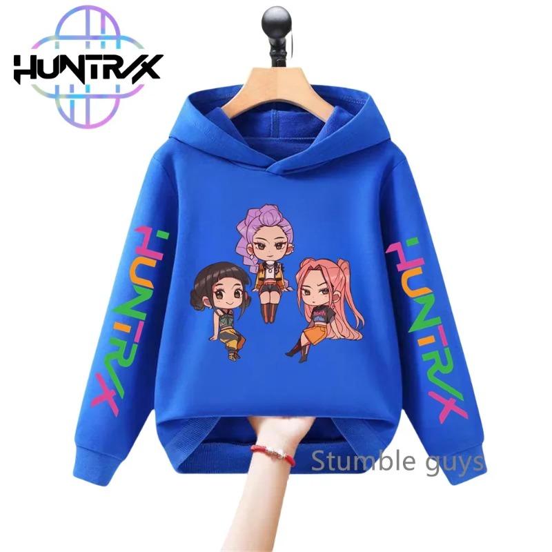 Kids Anime KPop Demon Hunters Hoodie Autumn Long Sleeve Sweatshirt Sportswear Cartoon Hoodies