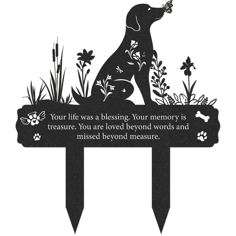 

Metal Grave Marker for Dog Cemetery Memorial, Outdoor Garden Stake Decor, Pet Loss Remembrance 12x14.5 Inch