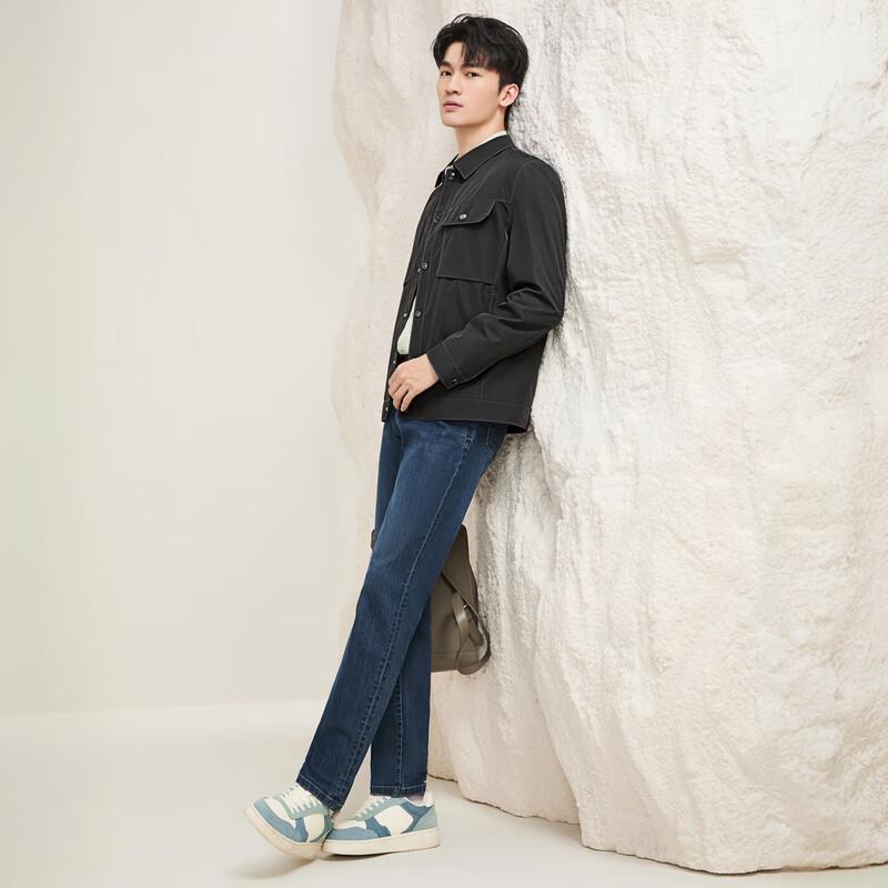 Septwolves Men's Jacquard Stand Collar Workwear Jacket