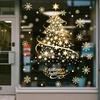Gold and Silver Christmas Tree Stickers: Electrostatic Snowflake Window Clings for Festive Glass Decoration