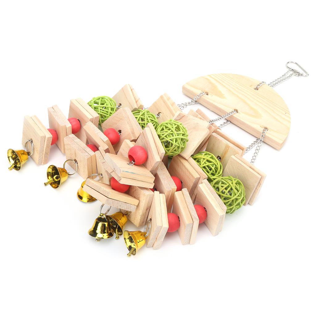 Papageien Kauspielzeug Papageien Baustein Nage Schnur mit Rattanbällen und bunten Perlen