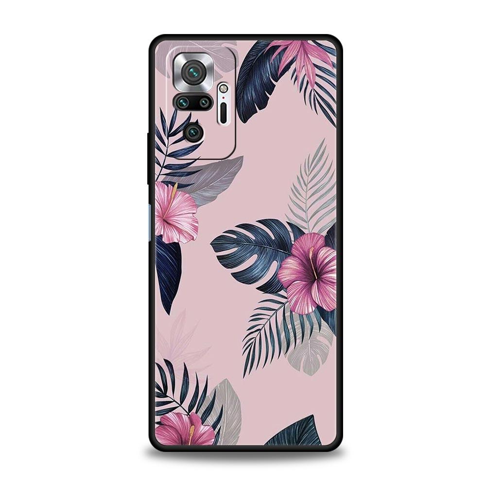 Vintage Banana Leaf Flower Phone Case For Xiaomi Redmi Note 13 12 5G 11 10 Pro Plus 4G 9S 9 8 7 9T 13C 10C 9C 9A Silicone Cover