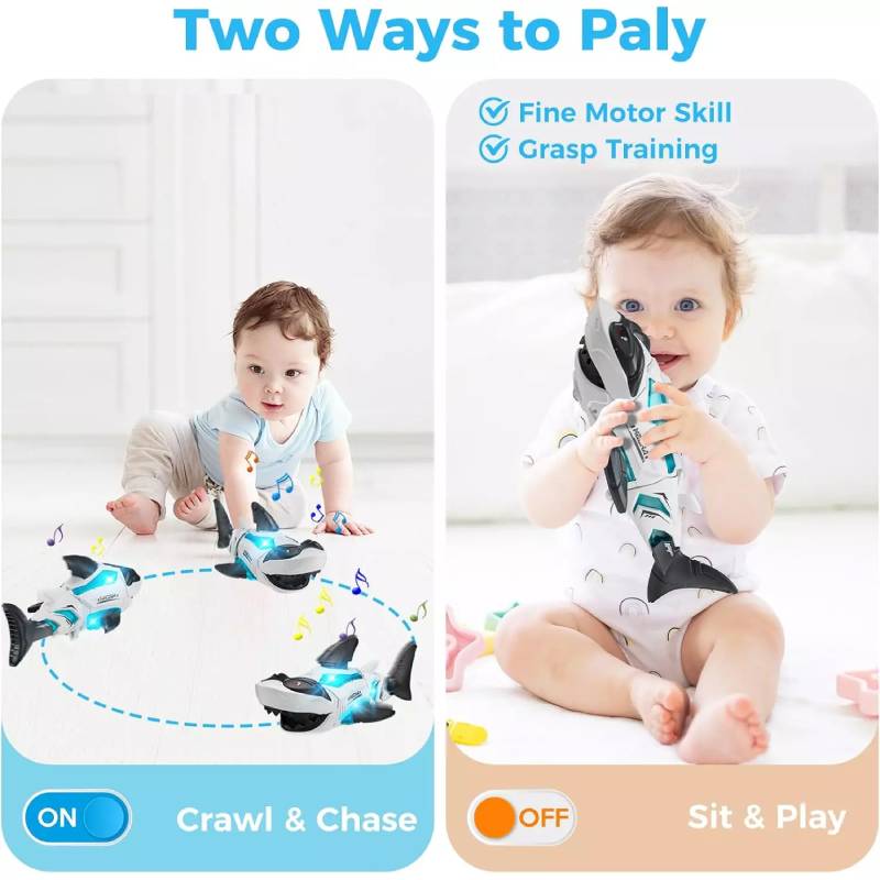 Hračky Žralok Lezoucí Děti Elektrický Mechanický Žralok Hračka Světlo Hudba Dárek Kreslený