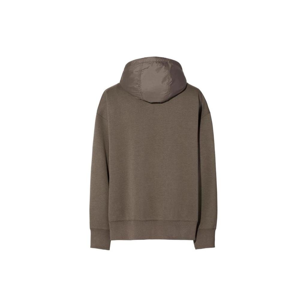 UNIQLO Jil Sander Collaboration Solid Color Drawstring Half-Zip Long Sleeve Sweatshirt Men sweatshirt Olive 445156-56