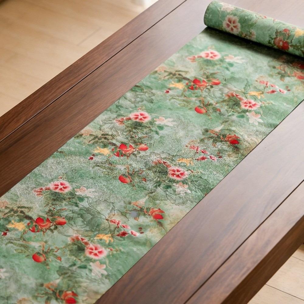 Double Sided Zen Table Runner Vintage Long Tablecloth Tea Ceremony Table Runner  Meditation Space