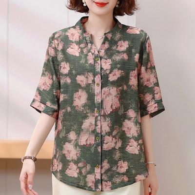 4XL-8XL Plus Size Elegant Blouses for Women Summer Oversize Tops Woman Casual Half Sleeve Shirts