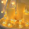 3M Batteriebetriebene LED Lichterkette Ausgehöhlte Marokkanische Metallkugeln Lichterkette Hochzeit Garten Lichterfee Weihnachtsdekoration