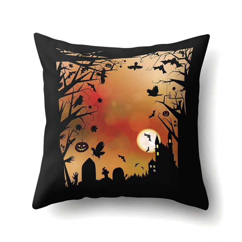 Halloween Pillow Cover Car Waist Pillow Pumpkin Sofa Cushion Cover Office Home Living Room Pillow Cover Premium