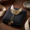 Steampunk Wing Brooch TwoColor Mechanical Gear AntiqueInfluenced